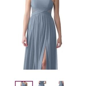 Azazie Dusty Blue One-Shoulder Prom Gown